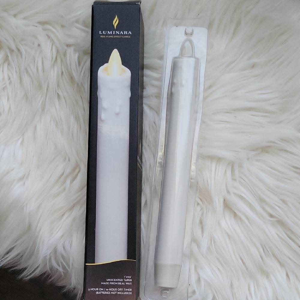 Luminara White Flameless Taper Candle